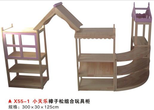 X55-1小天乐樟子松组合玩具柜