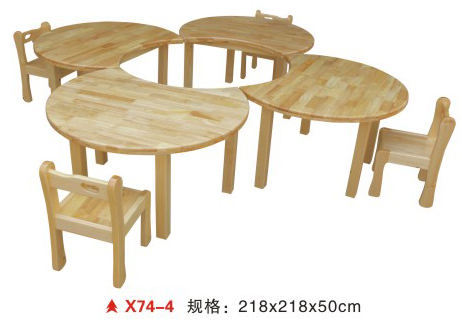 X74-4小天乐樟子松椭圆形桌